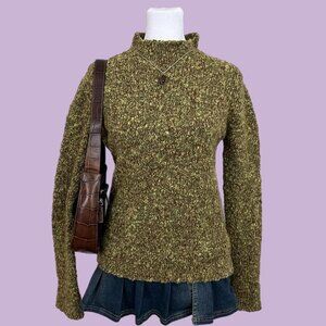 earth tone marbled boho granola it girl knit sweater
